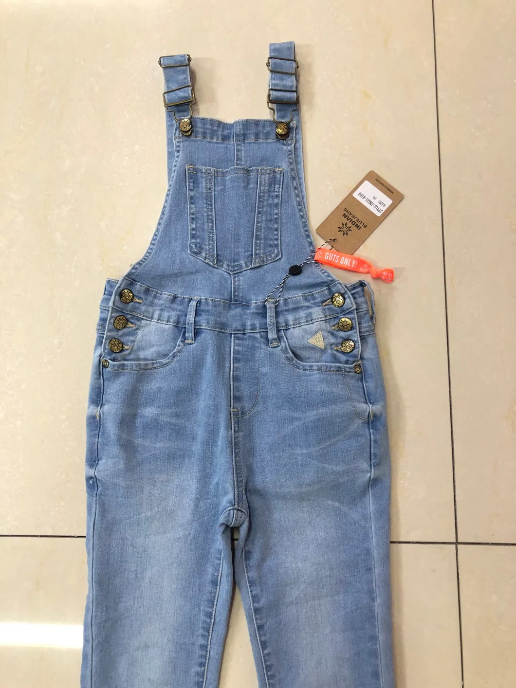 Kid&prime;s Fashion Girl&prime;s blue Denim Rompers