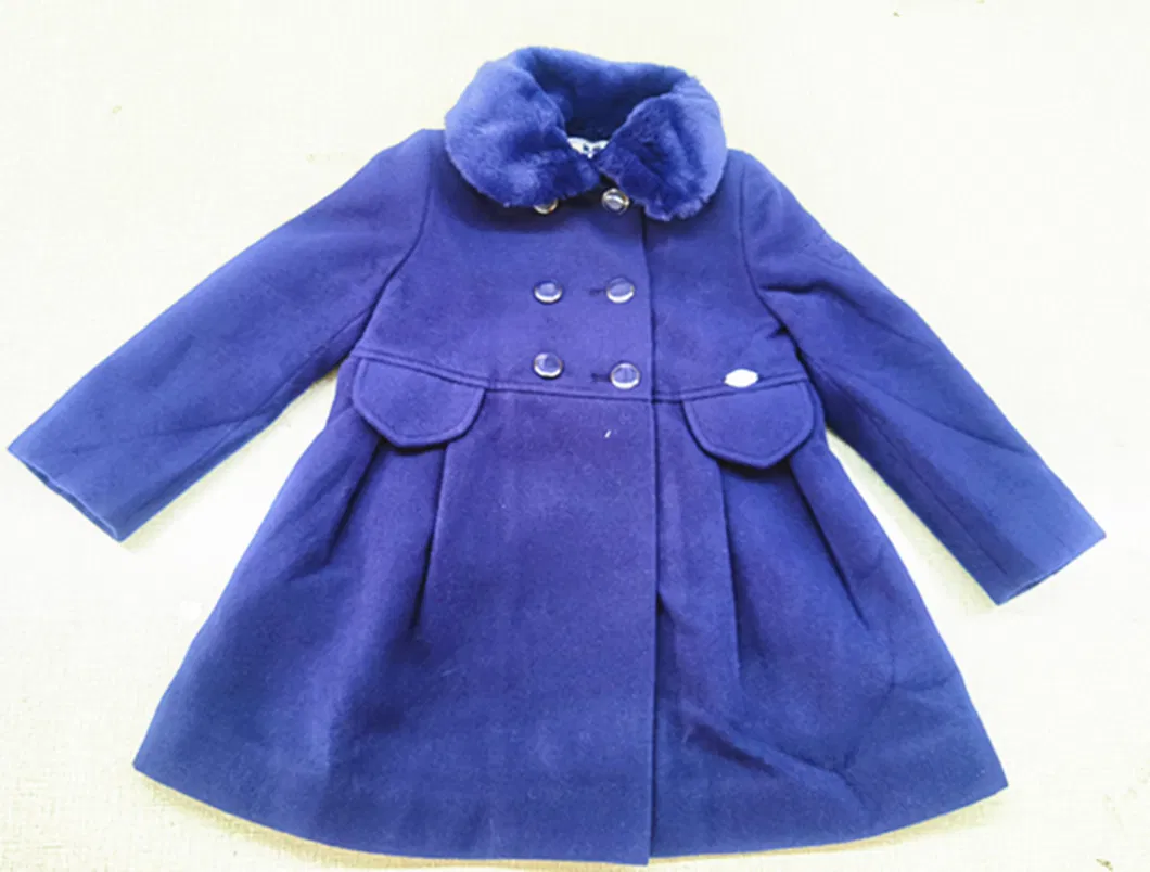 Kids Girl&prime; S Embroidery with Lining with Removeable Fur Collar Coat Kids Wear Children Clothes